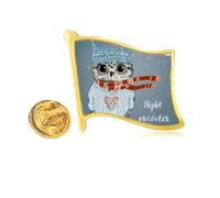 Pin de solapa de metal dorado con diseño de búho, diseño de búho