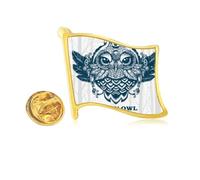 Pin de solapa de metal dorado con diseño de búho reina