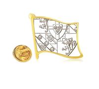 Pin de solapa de metal dorado con diseño de concha de león barroco