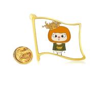 Pin de solapa de metal dorado con diseño de crisantemo y arena amarilla