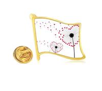 Pin de solapa de metal dorado con diseño de diente de león