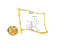 Pin de solapa de metal dorado con diseño de diente de león