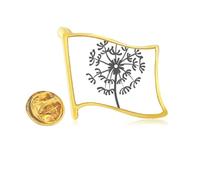 Pin de solapa de metal dorado con diseño de diente de león