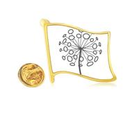 Pin de solapa de metal dorado con diseño de diente de león