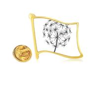 Pin de solapa de metal dorado con diseño de diente de león y estrella