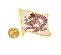 Pin de solapa de metal dorado con diseño de dragón chino