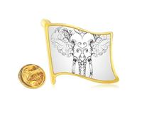 Pin de solapa de metal dorado con diseño de elefante de mamut