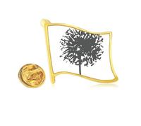 Pin de solapa de metal dorado con diseño de flor de diente de león