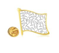 Pin de solapa de metal dorado con diseño de gato