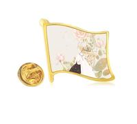 Pin de solapa de metal dorado con diseño de ilustrador de flores y estilo clásico chino