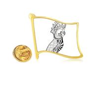 Pin de solapa de metal dorado con diseño de loro, pájaro, animal, retrato