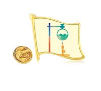 Pin de solapa de metal dorado con diseño de petaca y fondo redondo