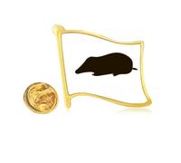 Pin de solapa de metal dorado con diseño de topo negro