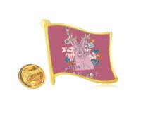 Pin de solapa de metal dorado con efecto artístico de renos