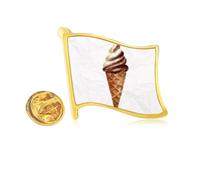 Pin de solapa de metal dorado con patrón de hielo dulce marrón