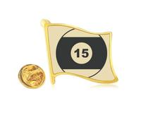 Pin de solapa de metal dorado con patrón geométrico simple de billar deportivo