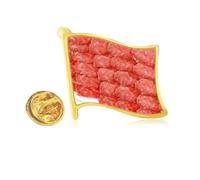 Pin de solapa de metal dorado con textura de carne cruda