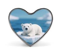 Pin de solapa de oso polar ártico, broche de moda, lindos botones, pines redondos, pines de esmalte, pines de metal para sombreros, camisas, ropa, bolsos, decoración.