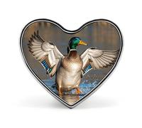 Pin de solapa de perro salchicha con diseño de patos salvajes en vuelo - Broches con forma de corazón para hombre y mujer, accesorios de traje, pins de solapa esmaltados ligeros de 2,5 cm, botones par