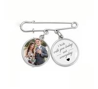 Pin de solapa de recuerdo de boda, pin conmemorativo para novio, regalos de novia, dijes de fotos de ramo de boda, 2, Metal