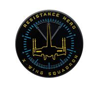 Pin de solapa de Star Wars con diseño de héroe de la resistencia y ala X que brilla en la oscuridad