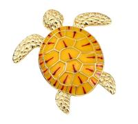 Pin de solapa de tortuga segura, sofisticado broche de joyería de textura tallada para regalo de reunión social especial, insignia de tortuga, One Size, como se describe