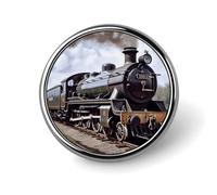 Pin de solapa de tren de locomotora de vapor personalizado, insignia de botón de aleación de aluminio, broche exquisito personalizado, pin clásico de 1 pulgada para mochilas, sombreros, trajes, chaque