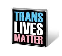 Pin de solapa divertido con el lema "Trans Transgender Lives Matter" (Las vidas de las personas transgénero importan), broche cuadrado de 1,8 cm (0,7 pulgadas), accesorio de ropa para hombres y mujer
