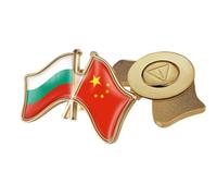 Pin De Solapa Divertido Con La Bandera De China Y Bulgaria En La Intersección Insignia De Amistad De Cristal De Estilo Étnico Patriótico Elegante Broche Para Corbata Insignia De Joyería