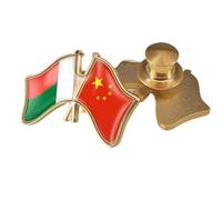 Pin De Solapa Divertido Con La Bandera De China Y Madagascar Entrecruzada - Insignia De La Amistad De Cristal De Estilo Étnico Patriótico Elegante Broche De Corbata Para Mujer