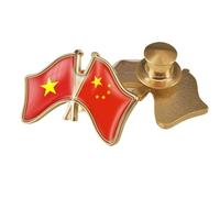 Pin De Solapa Divertido Con La Bandera De China Y Vietnam Entrecruzadas Insignia De Amistad De Cristal De Estilo Étnico Patriótico Elegante Broche Para Corbata Para Mujer