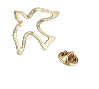 Pin de solapa dorado con paloma del Espíritu Santo | Diseño de pájaro | Gran regalo cristiano para primera comunión y confirmación | Accesorio espiritual para ropa y bolsos 4607, 2cm, Metal