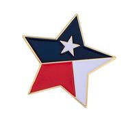 Pin de solapa esmaltado con diseño de la bandera de Texas dentro de la estrella de Texas, hecho de metal, para hombre y mujer