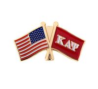 Pin de solapa esmaltado con la bandera de Escocia Kappa Alpha Psi y la bandera de EE. UU.