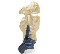 Pin de solapa esmaltado con máscara dorada. El silencio es oro. Pin del pensador. Broche de esmalte con arte abstracto. Pin de máscara.