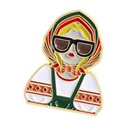 Pin de solapa esmaltado único para cabeza de niña, accesorio histórico de aleación de zinc para el uso diario entusiastas de la historia únicos, talla única, como se describe