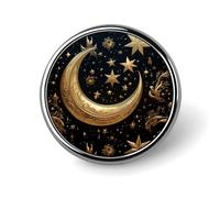 Pin de solapa Estrellas y Luna Doradas, Broches de Moda Exquisitos, Insignia Personalizada, Pins de Botón Novedad Únicos y Li