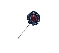 Pin de solapa patriótico con diseño de estrellas y rayas, diseño de flores, color rojo, blanco y azul, para boda, todos los días, Estados Unidos, accesorio de moda para hombre, S, Tela, Sin gemas.