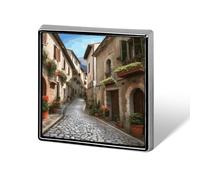 Pin de solapa personalizado de calle de ciudad italiana para hombres y mujeres, bonito y divertido broche cuadrado para mayor comodidad y seguridad, broches de aleación de aluminio, accesorios para tr
