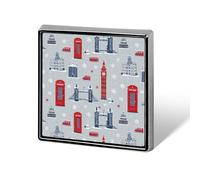 Pin de solapa personalizado del Big Ben de Londres, Puente de la Torre, Broche cuadrado, Corbata, Sombrero, Traje, Vestido, Regalos para mujeres, hombres, Boda, Cumpleaños