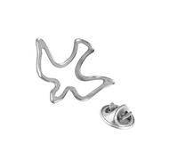 Pin de solapa plateado con paloma del Espíritu Santo | Diseño de pájaro | Gran regalo cristiano para primera comunión y confirmación | Accesorio espiritual para ropa y bolsos, Metal