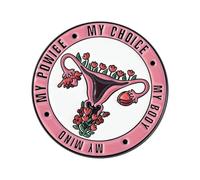 Pin de solapa redondo artístico para sistemas reproductivos femeninos Broche de aleación elegante Pin de solapa simbólico para mujer para bolsos y ropa Broche uterino único, Einheitsgröße, como se