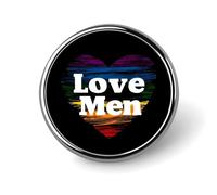 Pin de solapa redondo con corazón arcoíris LGBT "I Love Men" (Amo a los hombres), broche, insignia, accesorios de ropa para hombres y mujeres.