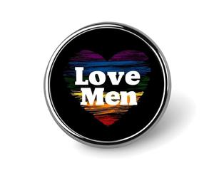 Pin de solapa redondo con corazón arcoíris LGBT "I Love Men" (Amo a los hombres), broche, insignia, accesorios de ropa para hombres y mujeres.