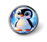 Pin de solapa redondo con lindos pingüinos, insignias de metal estampadas, broche para hombres y mujeres, 1 pulgada