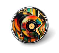 Pin de vinilo musical colorido, insignia redonda de metal, broche de solapa para hombres y mujeres, 1 pulgada