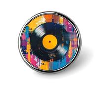Pin de vinilo musical colorido, insignia redonda de metal, broche de solapa para hombres y mujeres, 1 pulgada