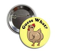 Pin divertido con diseño de cola de pollo, Metal esmaltado, esmalte, metal