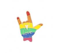 Pin dorado Mano bandera LGTBI+