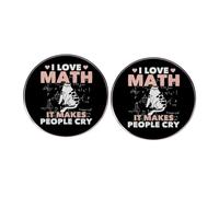 Pin esmaltado con 2 letras inglesas humorísticas "I love math it makes people cry", pin de solapa para amantes de las matemáticas, insignia de aleación de gato de dibujos animados, 3cm(1.2"), Metal,